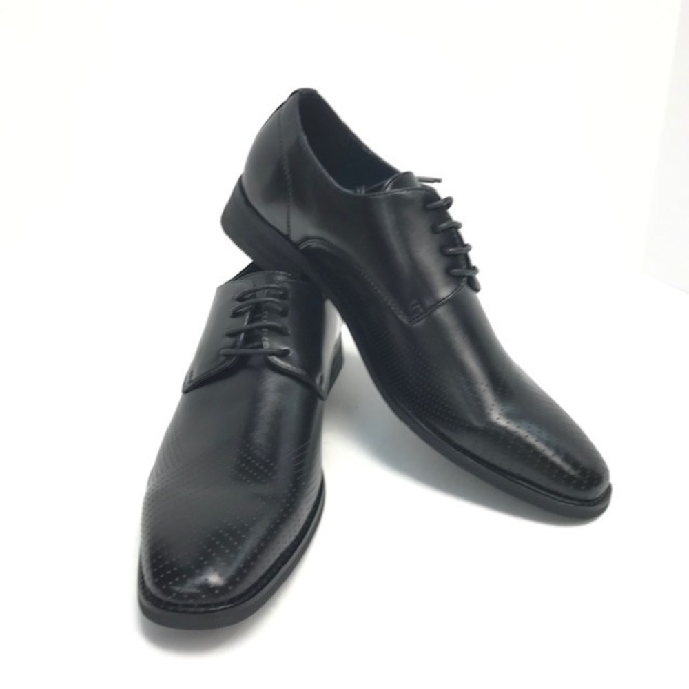 Amali Men's Black Wing Tip Oxford Dress Shoes Smooth Burnished Sizes 10 - 15